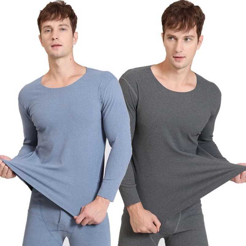 1pcs Autumn Winter Seamless Mens Long-sleeved Thermal Underwear Man Plus Size Round Neck Thin velvet Autumn clothes Tops XL-7XL G251215