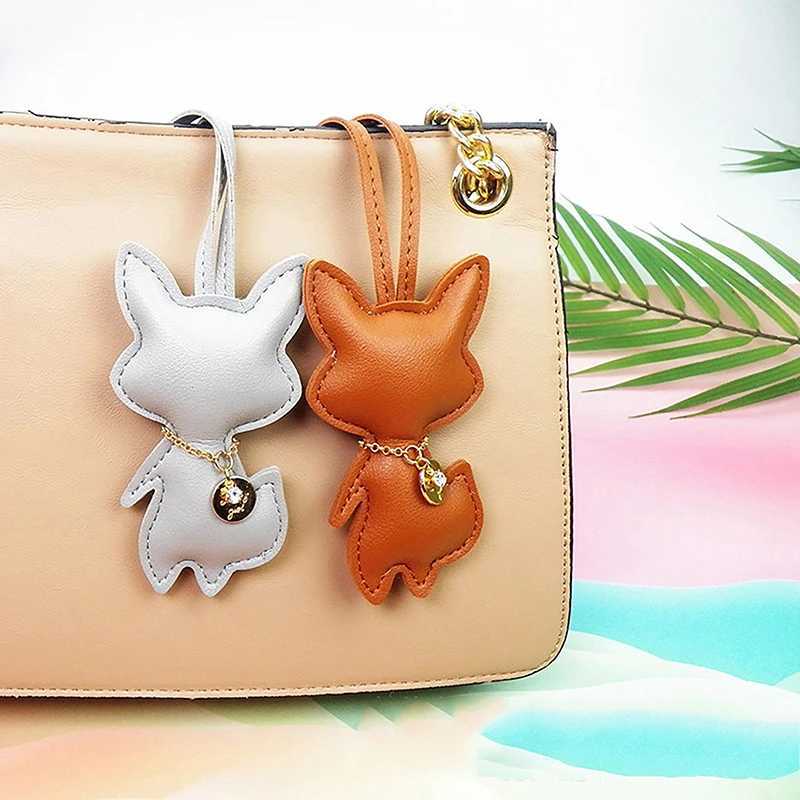 Women Leather Charms Bag Pendant KeyChain Cartoon Pony Rocking Horses Keyring Cute Animal Ornament Accessories Decoration Gift M251215