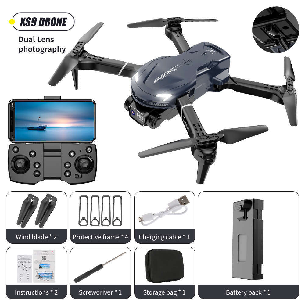 Famous Brand XS Cross Border Drone K Dual Camera HD Aerial Photography Foldable Aircraft Altitude Hold V Remote Control Airplane Toy