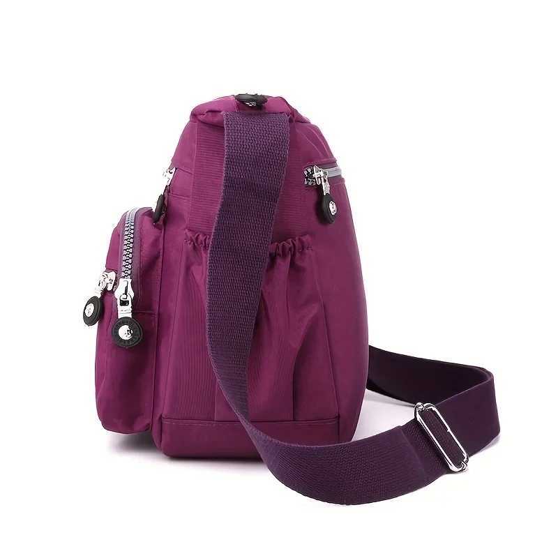 Waterproof Nylon Crossbody Bag Multiple Pockets Zipper Closure Stylish Casual Shoulder Bag for Travel Everyday UseT251215