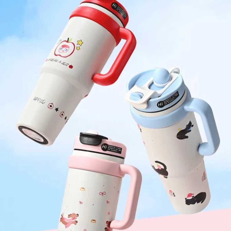 High-color value small fresh coffee cup jumbo girls large-capacity office double-drink thermal insulation cup premium sense H251215