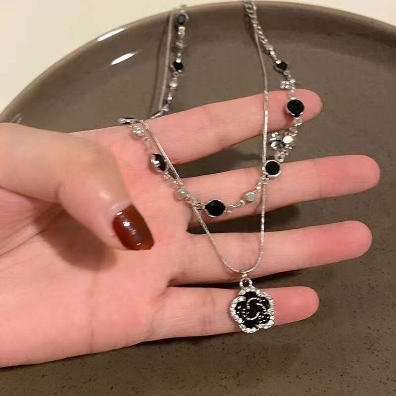 Necklace for Women Designer Luxury 2026 Double Layer Stacked Rose Zircon Sweatshirt Necklace Summer Elegant Versatile Clavicle Chain Niche High-end Ac