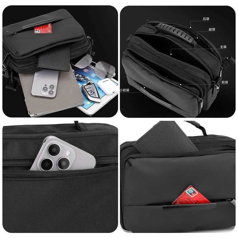 Mens Simple Chest Bag - Water-Resistant Crossbody Shoulder Bag Casual Sling Bag with Horizontal Design for Business TravelT251215