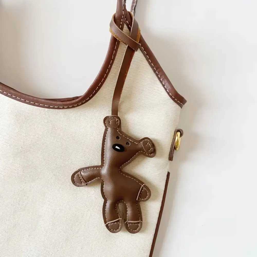 Cute PU Leather Bear Bag Pendant Bear Shape Cartoon Keychain Kawaii Soft Stuffed Bag Charm Bag Charms Decorations M251215