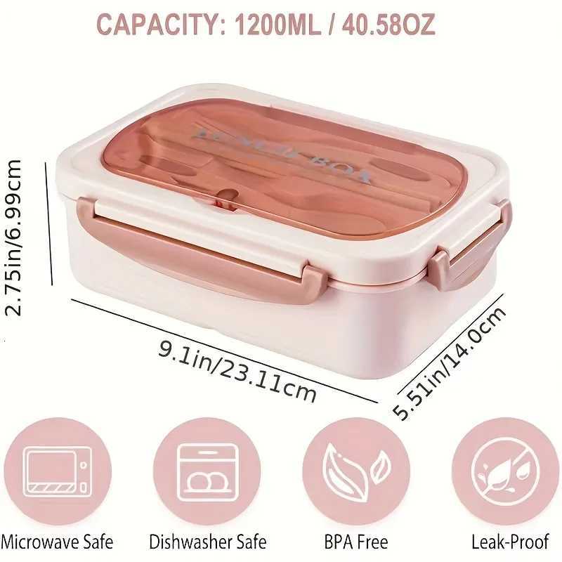 3 Cpartments Leakproof Lunch Box PP/304 Food Container for School Work Outdoor Stackable Food Containers Microwave Safe H251213