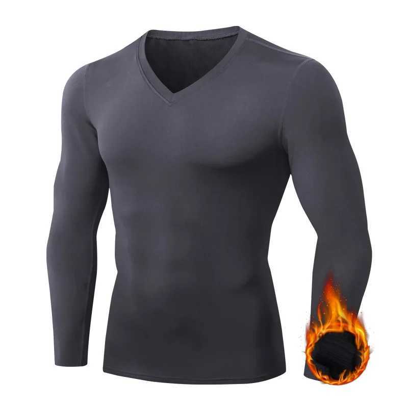 Winter Thermal Underwear Gym Tops Tees Men Shirt Mens V Neck Fleece Baselayer Thermo Clothing Pajamas Sleepwear Plus Size G251215