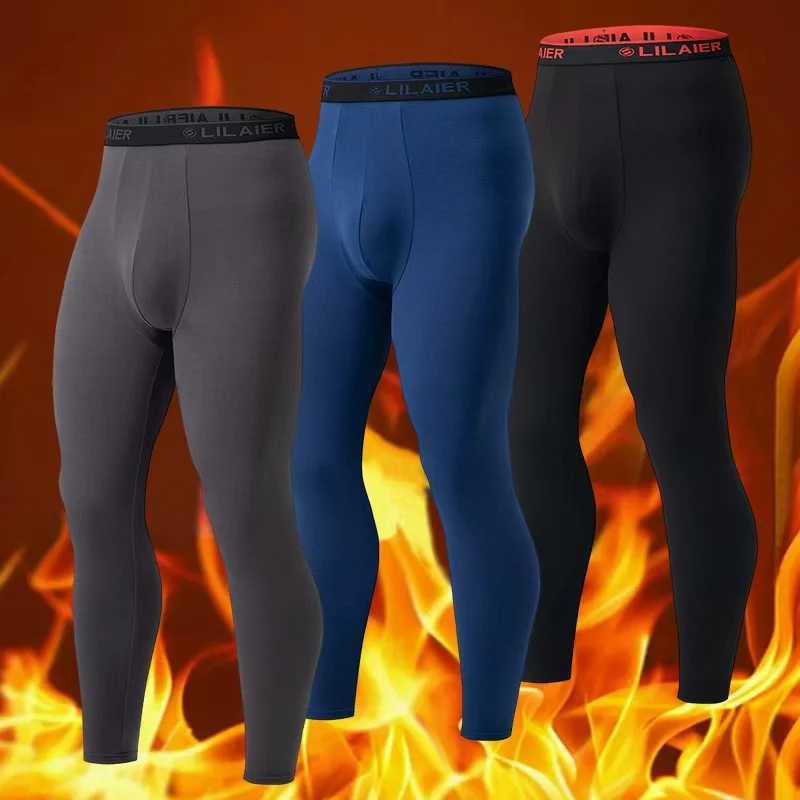 2/3-piece Set Of Autumn/Winter Mens Printed Thermal Underwear Sports And Fitness Round Neck Long Sleeved T-shirt Top Base Shirt G251215