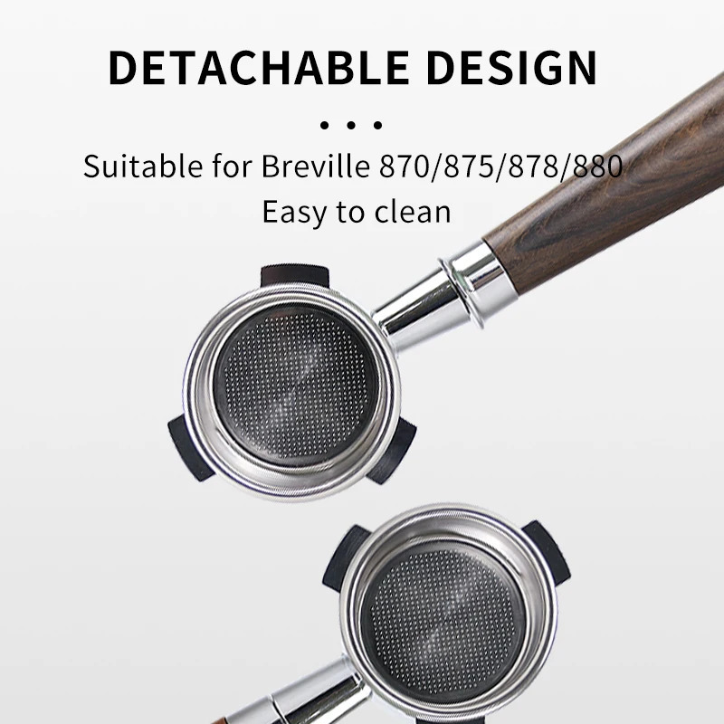 54mm Coffee Bottomless Portafilter For Breville Sage 870 878 880 With Replaceable Filter Basket Home Kitchen Barista Accessories 251213