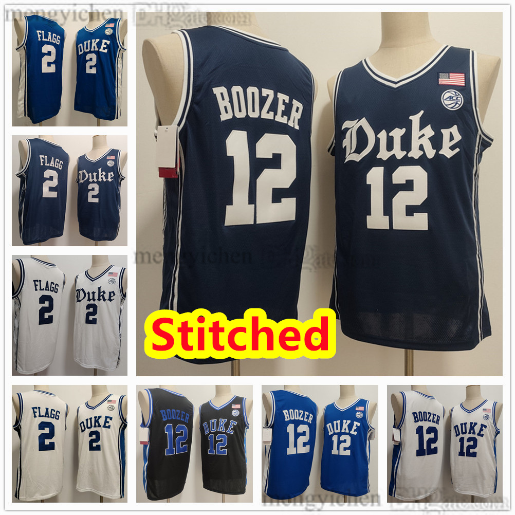12 Cameron Boozer Jersey Men's Basketball Duke College Blue Devils 2 Cooper Flagg 0 Jared McCain All Stitched Fast Send