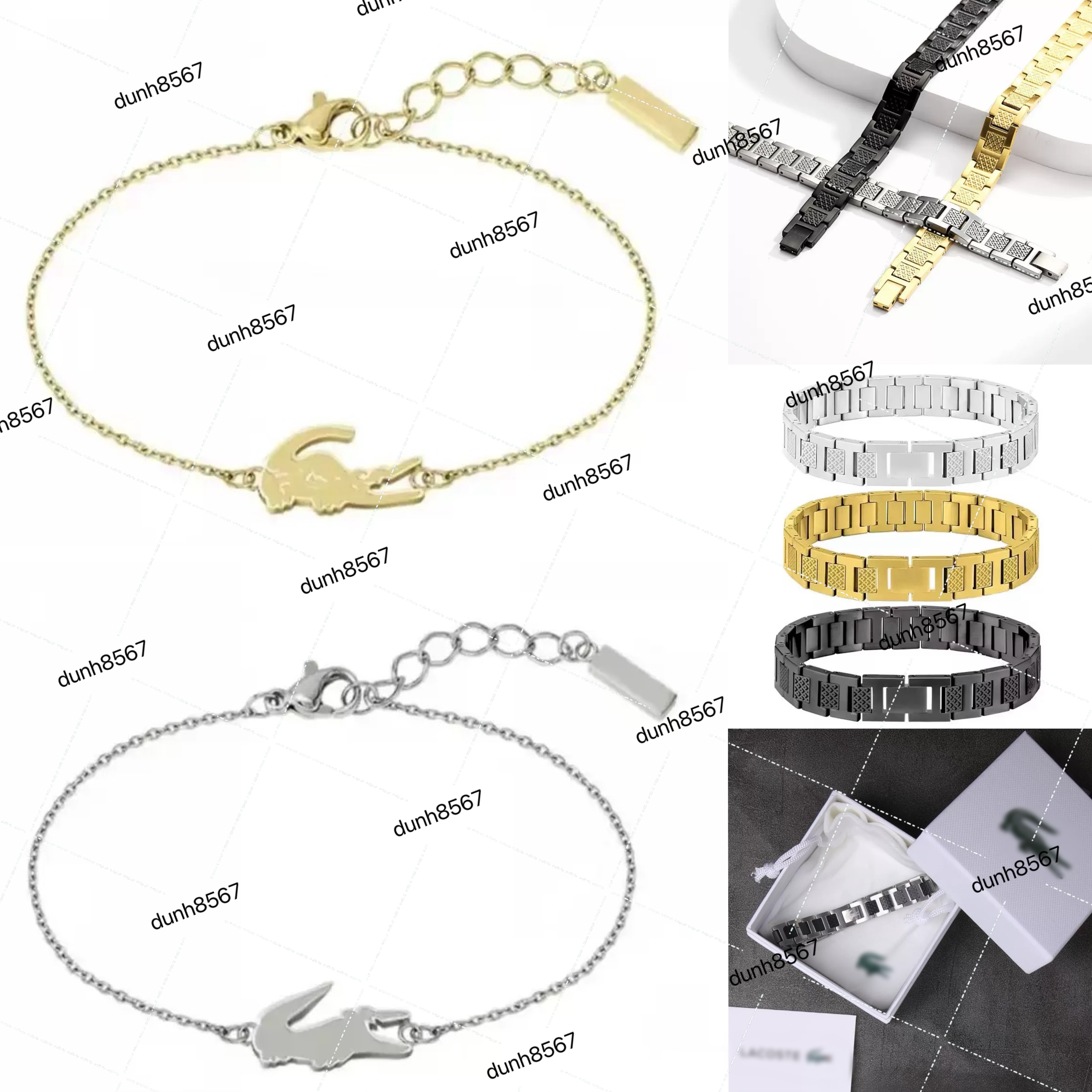 Designer Lacotse Crocodile bracelet titanium steel strap bracelet stainless steel non-fading adjustable AAA