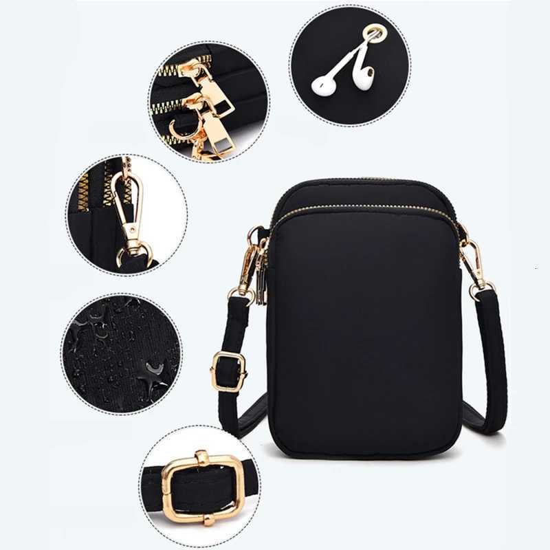 Women Mini Bag Crossbody Zipper Shoulder Bags Mobile Phone Purse Vertical Multifunctional Wallet Black Walking Crossbody BagsT251215