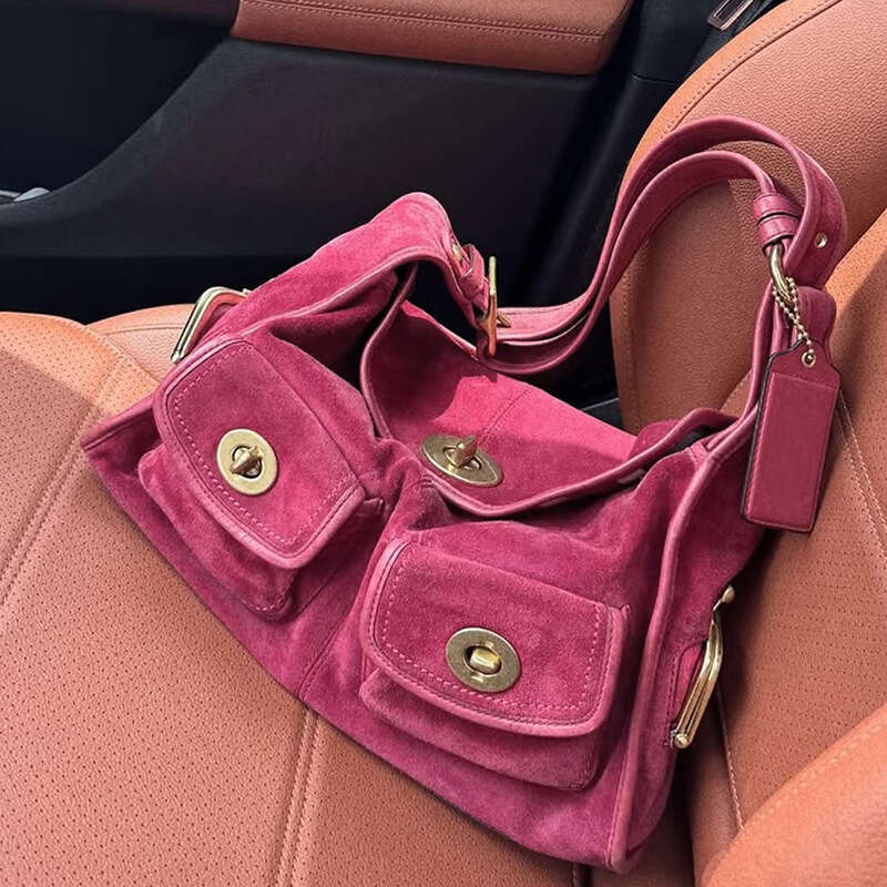 New Retro Design Autumn Winter Underarm Simple Versatile Multi-Pocket Commuter Shoulder Bag for Women