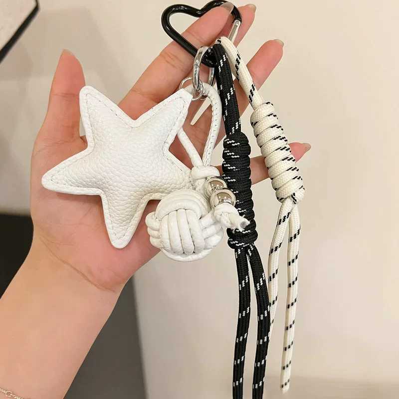 PU Leather Star and Ball Pendant Love Heart Ring Keychain Women Bag Decoration Backpace Accessories for Daily Use or Party Gifts M251215