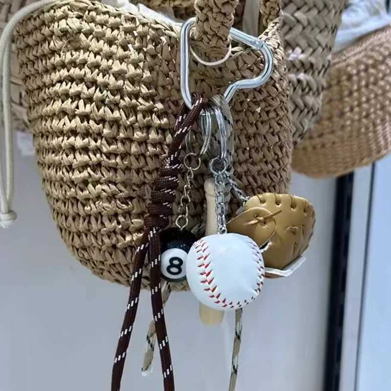 Original Designed Baseball Keychain Nylon Woven Rope Pendant DIY Trendy Heart Mixed Bag Phone Decor Handmade Women Gift M251215
