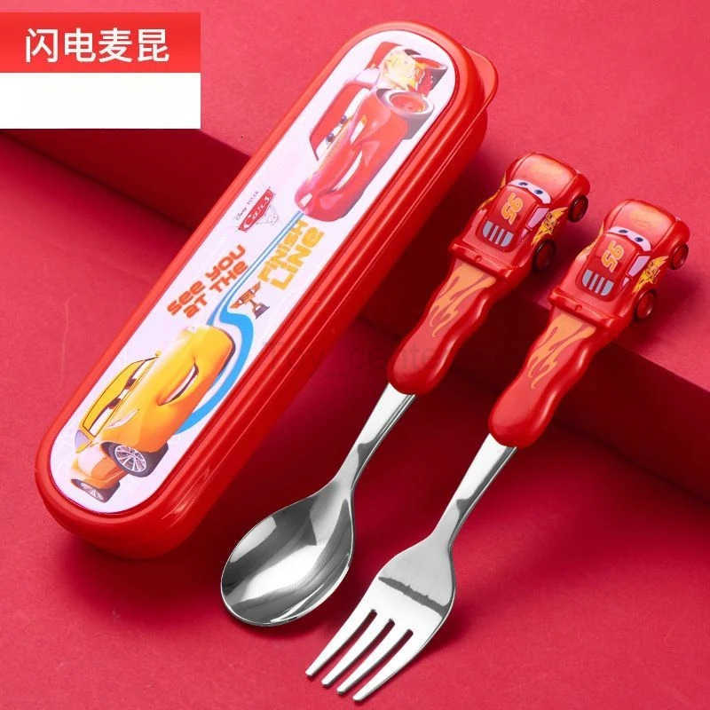 Disney Mickey Minnie Elsa Anna Lightning McQueen Cute Stylish Lightweight Portable Kids Peripherals Cartoon Cutlery Spoon Fork Set H251215