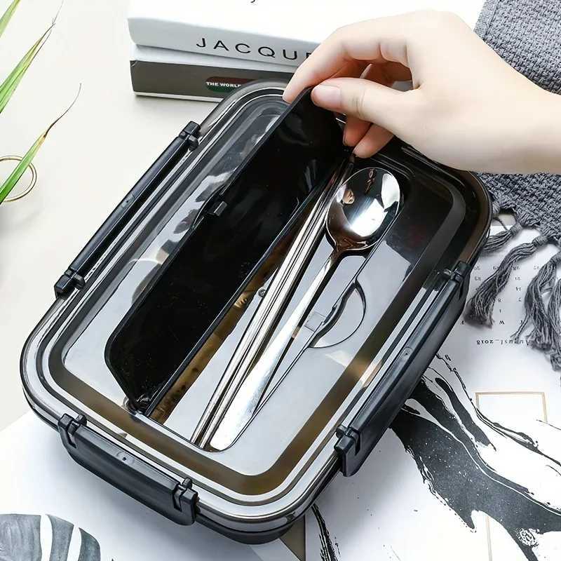 Easy-Clean Bento Container For Students Off WorkersLeak-Proof Stainless Steel Lunch Box With 3/4 Cpartments - Durable H251213