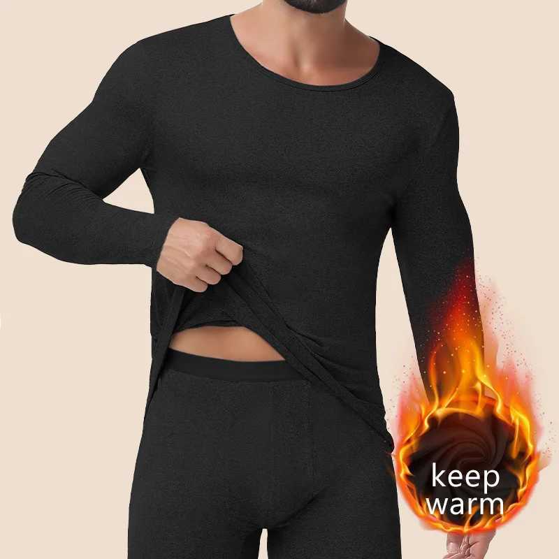 Winter Men Thermal Underwear Set Moisture-wicking Breathable Fleece Sexy Casual Home Thickened Long Sleeve for Loungewear G251215