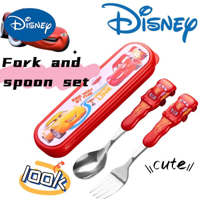 Disney Mickey Minnie Elsa Anna Lightning McQueen Cute Stylish Lightweight Portable Kids Peripherals Cartoon Cutlery Spoon Fork Set H251215
