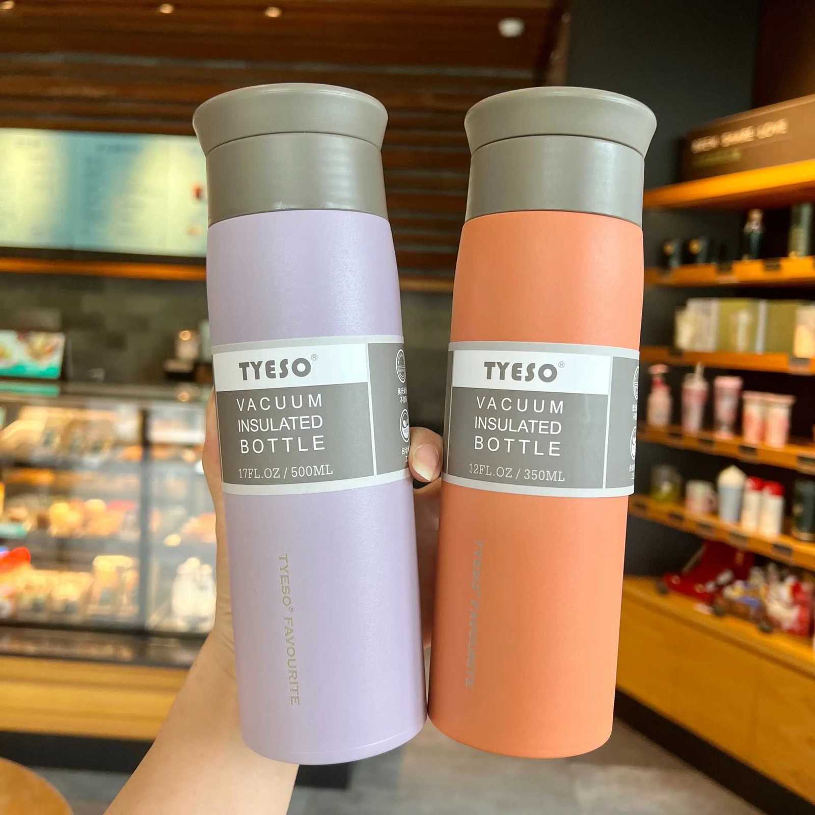 TYESO Simple Frosted Thermos Tea Cup Portable Stainless Steel Insulated Water Bottle Travel Car Drink Vacuum Cup 350/500ML H251215