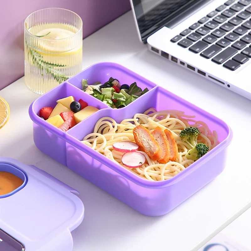 Portable Lunch Box Off Bento Box With Fork and Spoon Microwave Food Storage Container Reusable Food Boxes Quality Plastic H251213