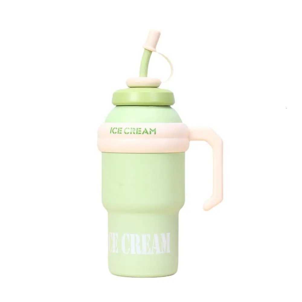 Portable 1000ML Thermal Water Bottle 316 Stainless Steel Portable Vacuum Cup With Handle With Straw Tea Cup for Student H251215