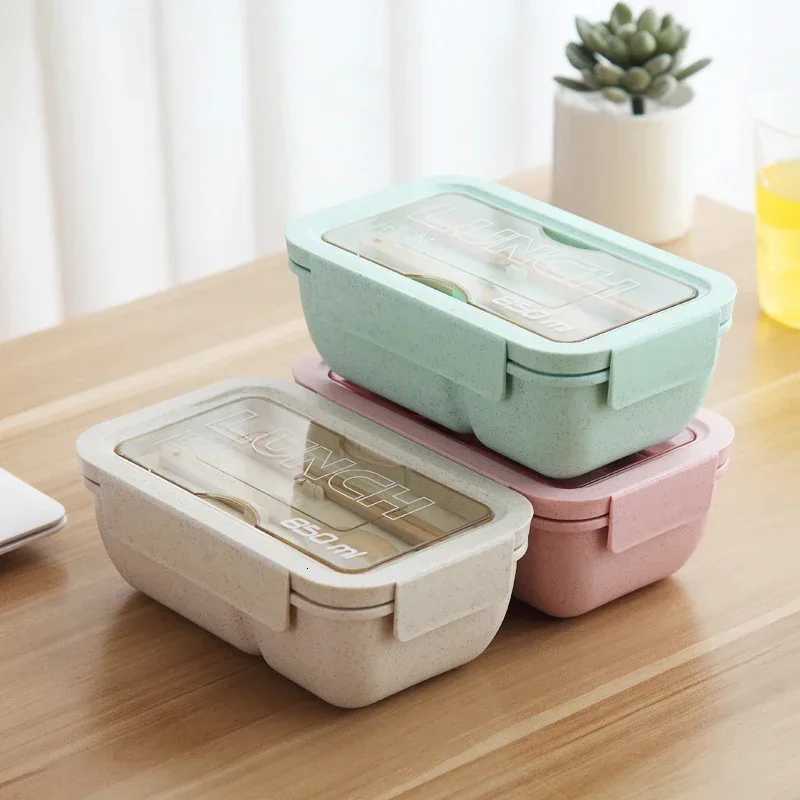 Wheat Straw Lunch Box Microwave Dinnerware Food Storage Container Soup Cup Lunch Box for Kids Healthy BPA Bento Container H251213