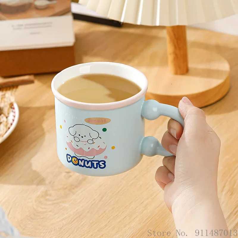 Creative Ceramic Cartoon Student Coffee Cup He Off Tea Supplies Handle Breakfast Milk Cute g 1Pc H251215