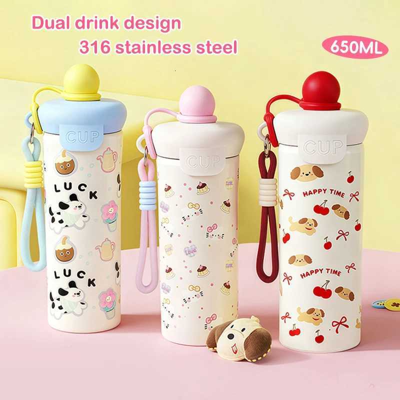 Portable Cartoon Vacuum Cup High-Capacity With Lifting Rope 316 Stainless Steel Cup Bottle Insulated Water Bottle Boys And Girls H251215