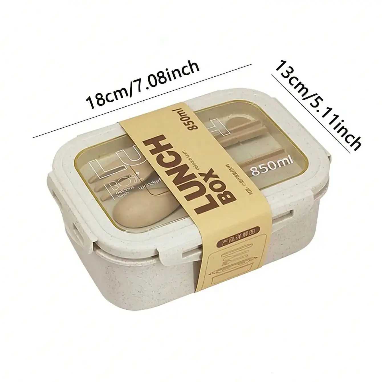 1pc lunch box lunch box off workers day solid color square shaped sed with tableware microwave oven meal box H251213
