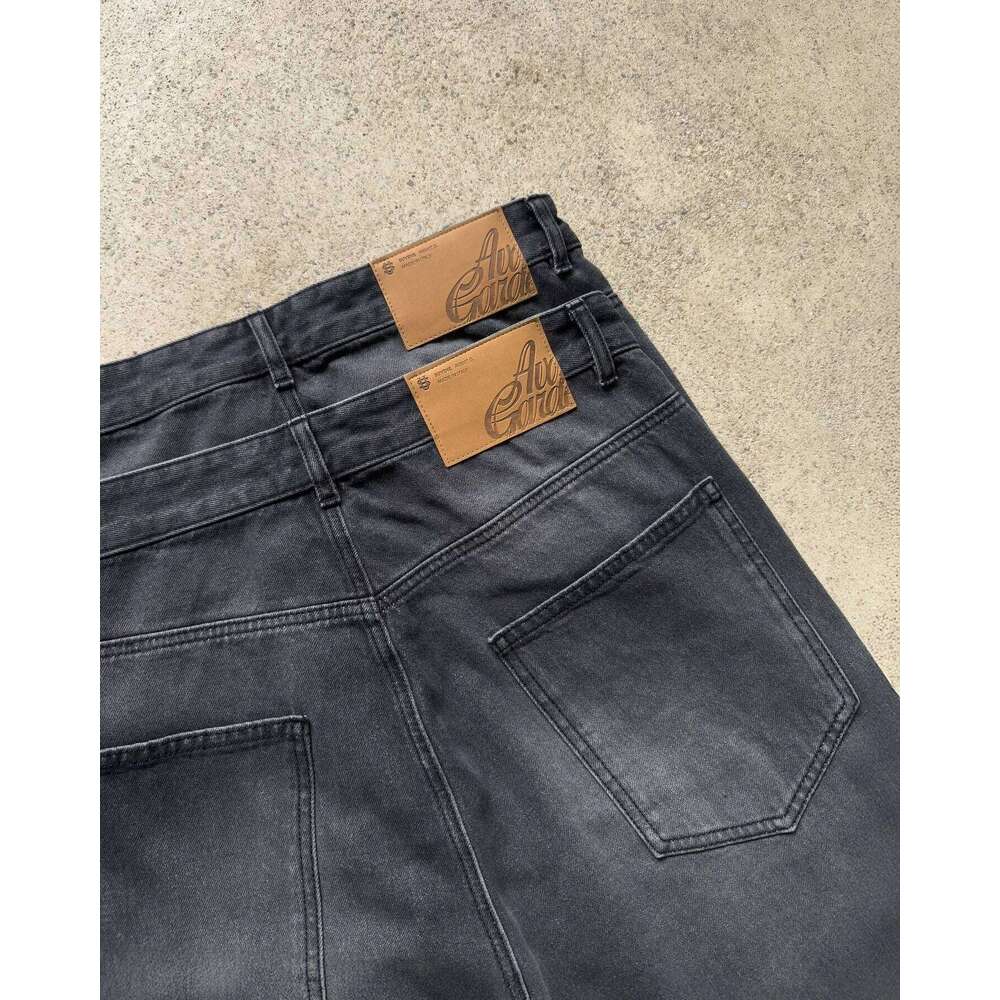 Hip-hop gold coin Y2K retro low waist wide leg zipper pants y2k clothing men's fashion embroidered loose jeans C251215