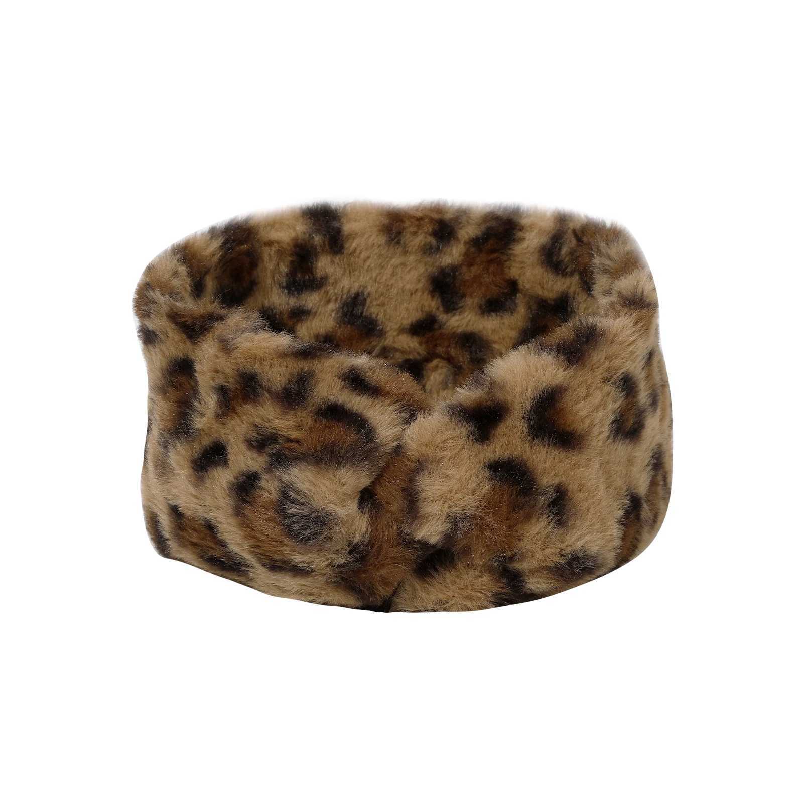 1pc Autumn Winter Plush Headband For Women Elastic Leopard Print Hair Bands Turban Girls Hair Accessories Headwear HairbandsXJ251215 - view 3