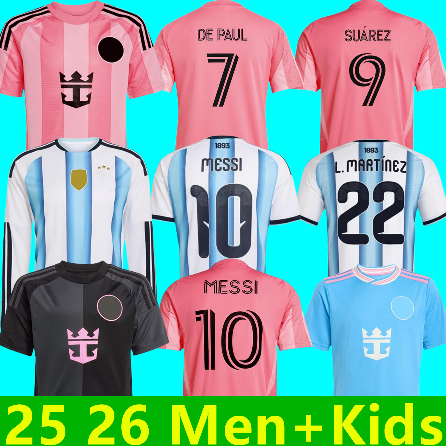 2025 2026 Argentinas soccer Jerseys MESSIS GARNACHO DE PAUL National Team MARTINEZ Fans Player versio Maradona Football Shirt 25 26 SUAREZ Miami FC Women men kids Kit