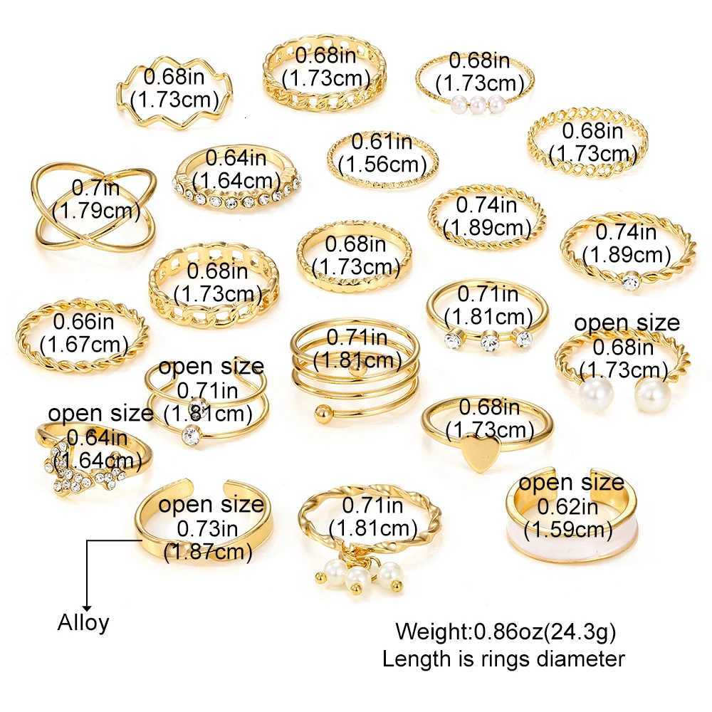 IPARAM Exquisite Crystal Butterfly Opening Rings Mixed Styles Irregular Pearl Pendant Helical Rings Set Women Jewelry M251215