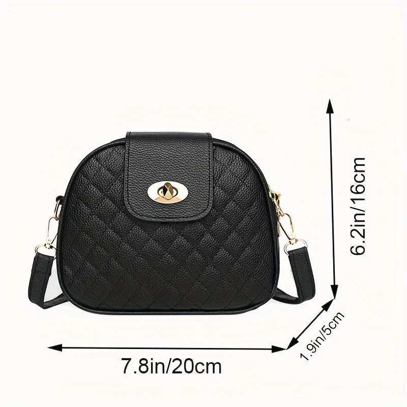 Small Quilted Crossbody Bag Stylish PU Leather Shoulder Purse with Vintage Round Shape Trendy Accent - Perfect for Daily UseT251215