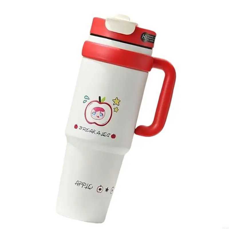 Insulated Cup With Large Drinking Straw 12H Heat Retention Dishwasher Safe Design Perfect For Hiking Commuting 0XXB H251215