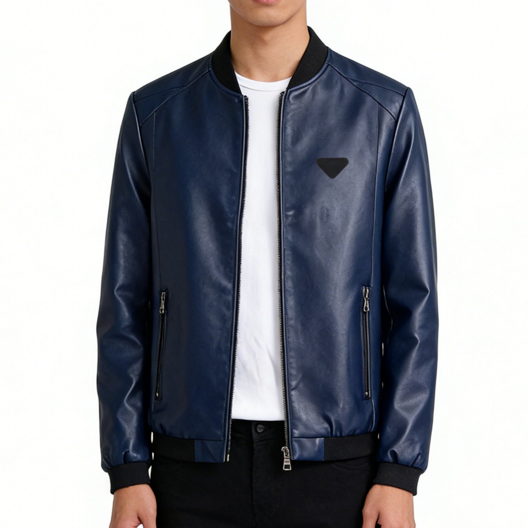 Designer Men's Leather Jacket Men'S Jacket Autumn Spring Stand Collar Zipper Motorcycle Fashion Waterproof Coat Motorcycle Leather Windbreaker Jackets