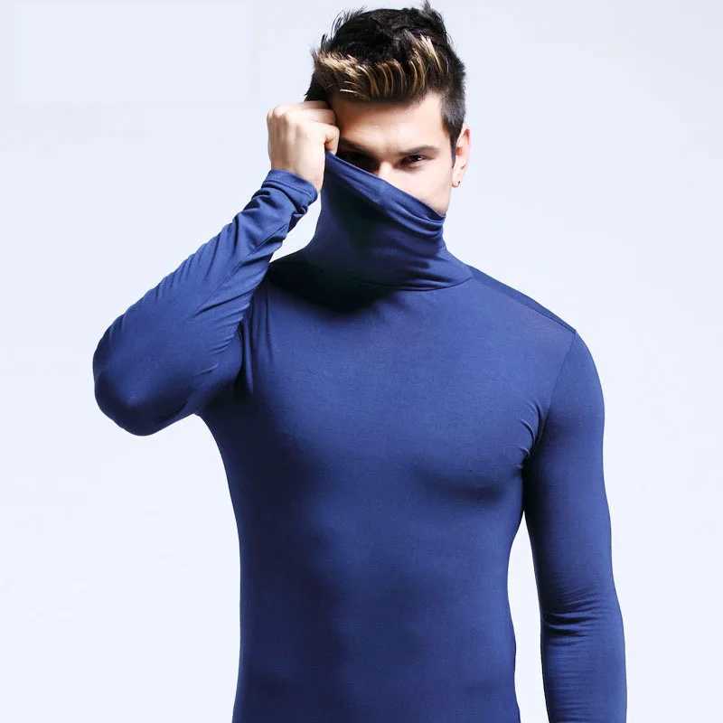 Warm underwear top high neck mens warm autumn clothes autumn and winter long sleeves tight fitting base warm shirt G251215