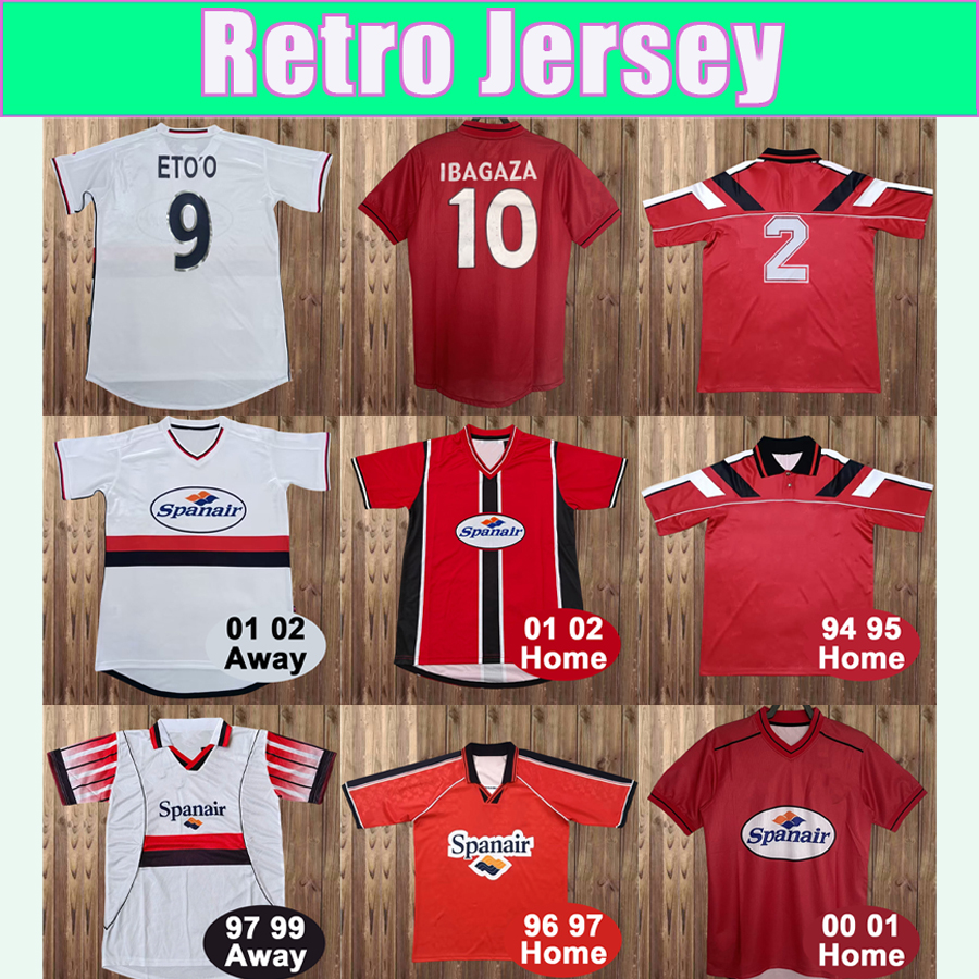 1994 1995 RCD malLOrcA Retro Mens Soccer Jersey 2001 2002 ETO O IBAGAZA Home Red Away White Football Shirt Vintage Short Sleeves Adult Uniforms