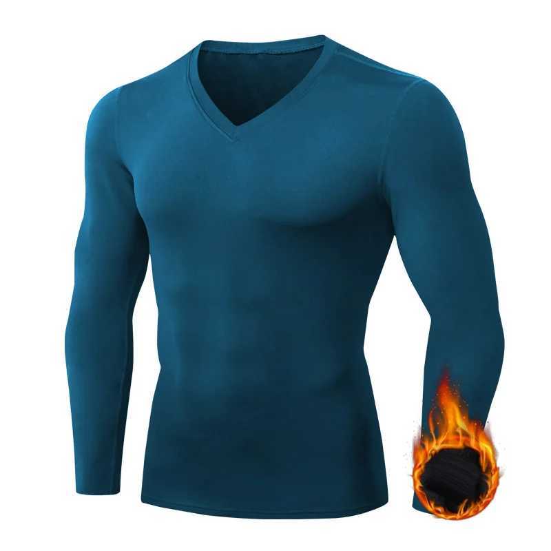 Winter Thermal Underwear Gym Tops Tees Men Shirt Mens V Neck Fleece Baselayer Thermo Clothing Pajamas Sleepwear Plus Size G251215