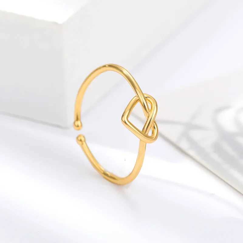 Stainless Steel Rings for Women Gold Color Couple Heart Ring 2024 Trend New Wedding Aesthetic Luxury Jewelry anillos mujer M251215