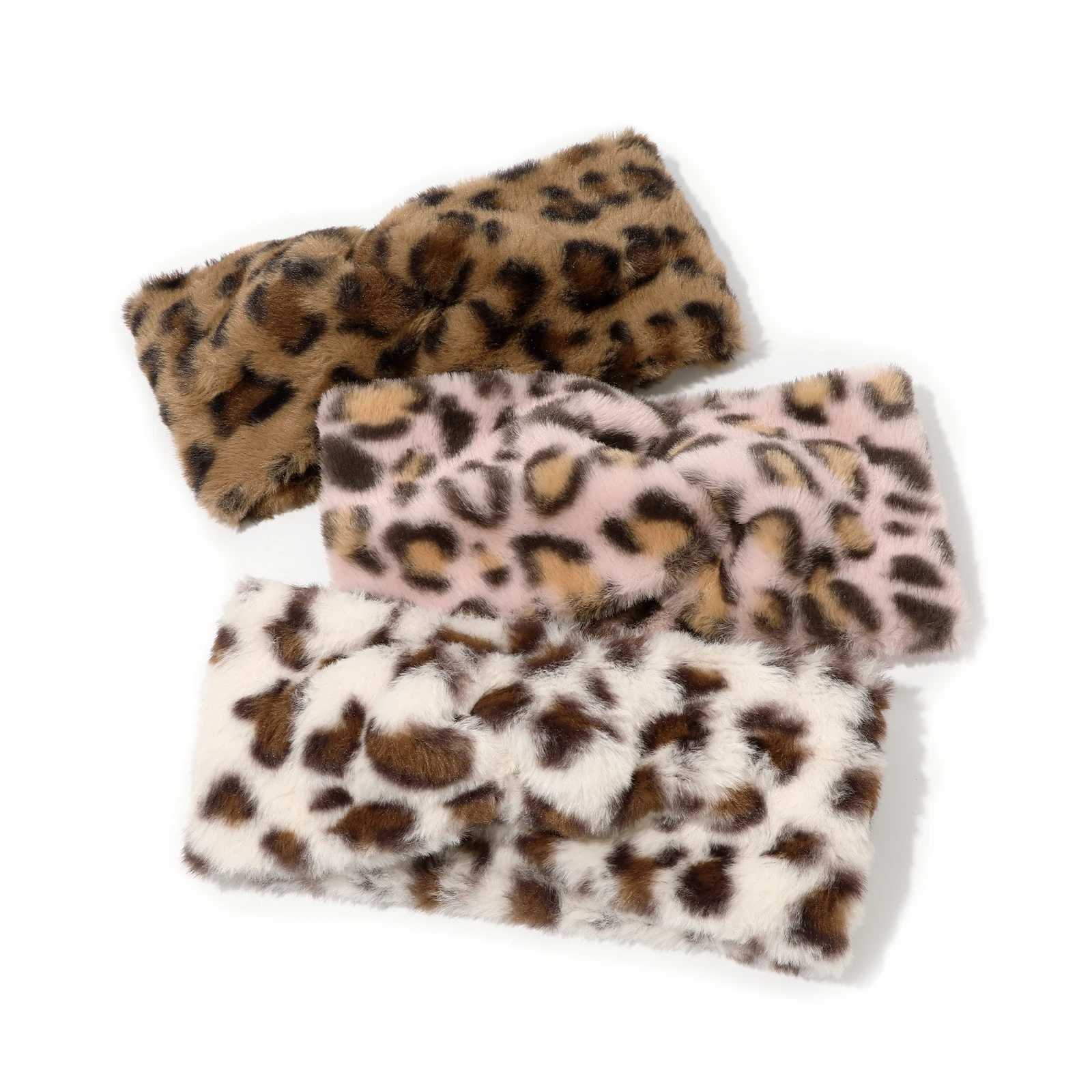 1pc Autumn Winter Plush Headband For Women Elastic Leopard Print Hair Bands Turban Girls Hair Accessories Headwear HairbandsXJ251215 - view 7