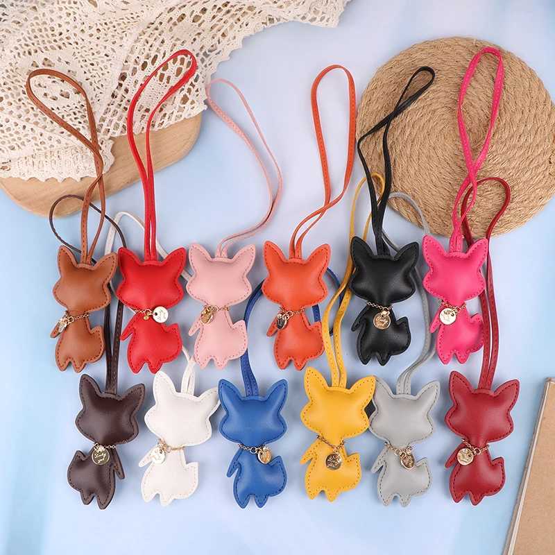 Women Leather Charms Bag Pendant KeyChain Cartoon Pony Rocking Horses Keyring Cute Animal Ornament Accessories Decoration Gift M251215
