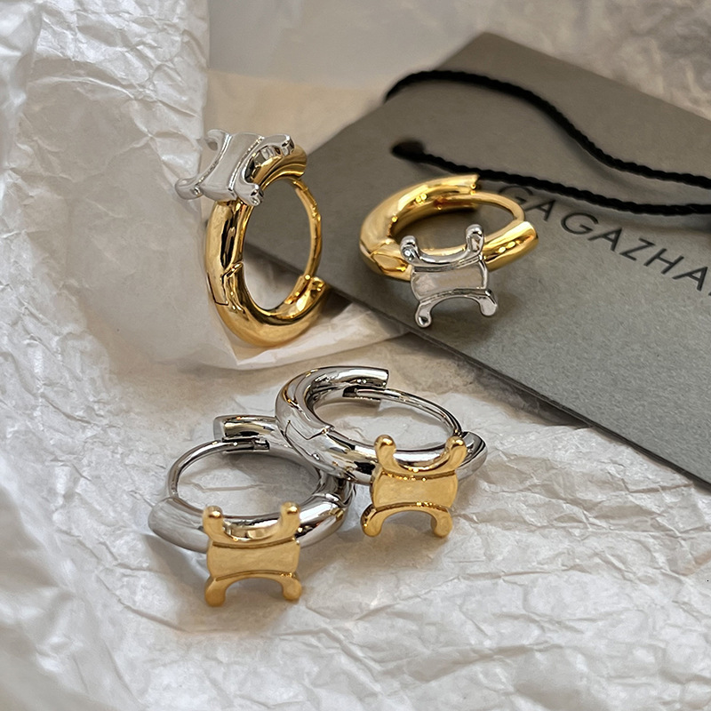 Designer Earrings Retro Metal Color Block Women's Earrings Niche Design High-end Fashion Accessories 2025 New Luxury Jewelry