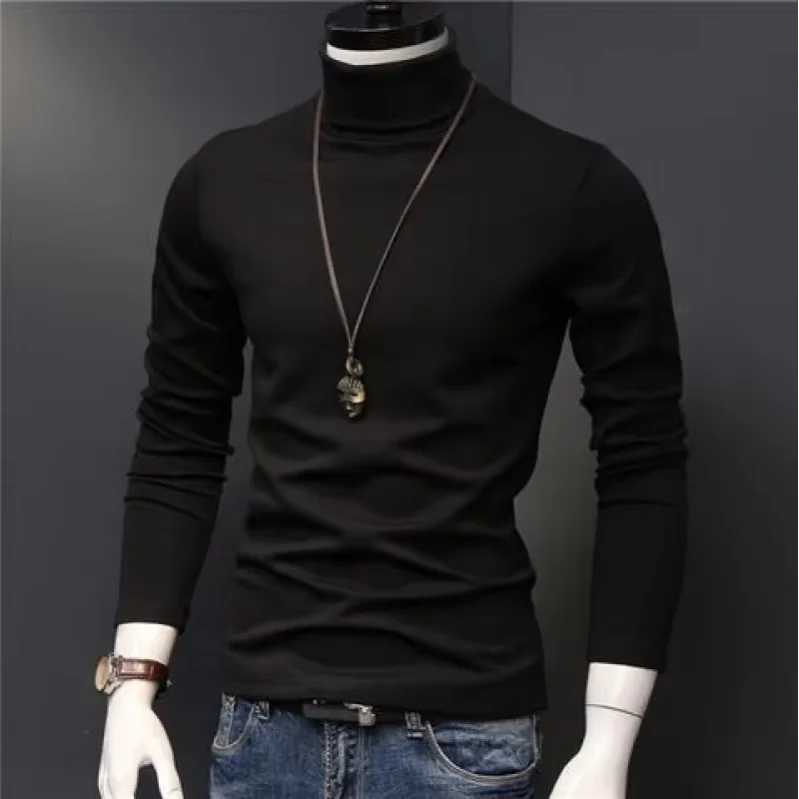 Winter Thermal Underwear Men High Collar Modal Plain Undershirts Man Warm Turtleneck Pullover Long Sleeve Tops Clothes Termico G251215