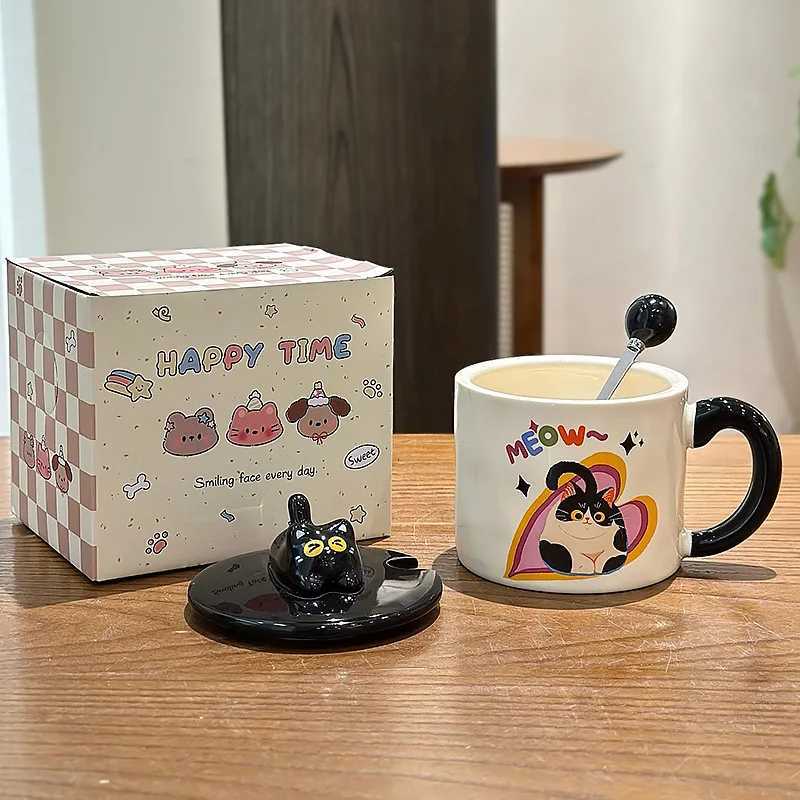 Cute Cat g Funny Coffee Cups gs Ceramic Coffee Cup for Tea Drinkware Personali Gift Christmas Beer Travel H251215