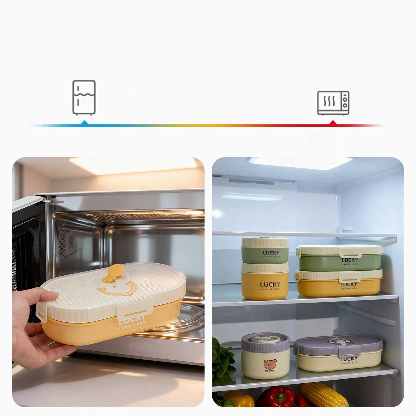 WORTHBUY 304 Stainless Steel Oval Insated Lunch Box For Kids Student Portable Leak Proof Divided Food Container Microwave Safe H251213