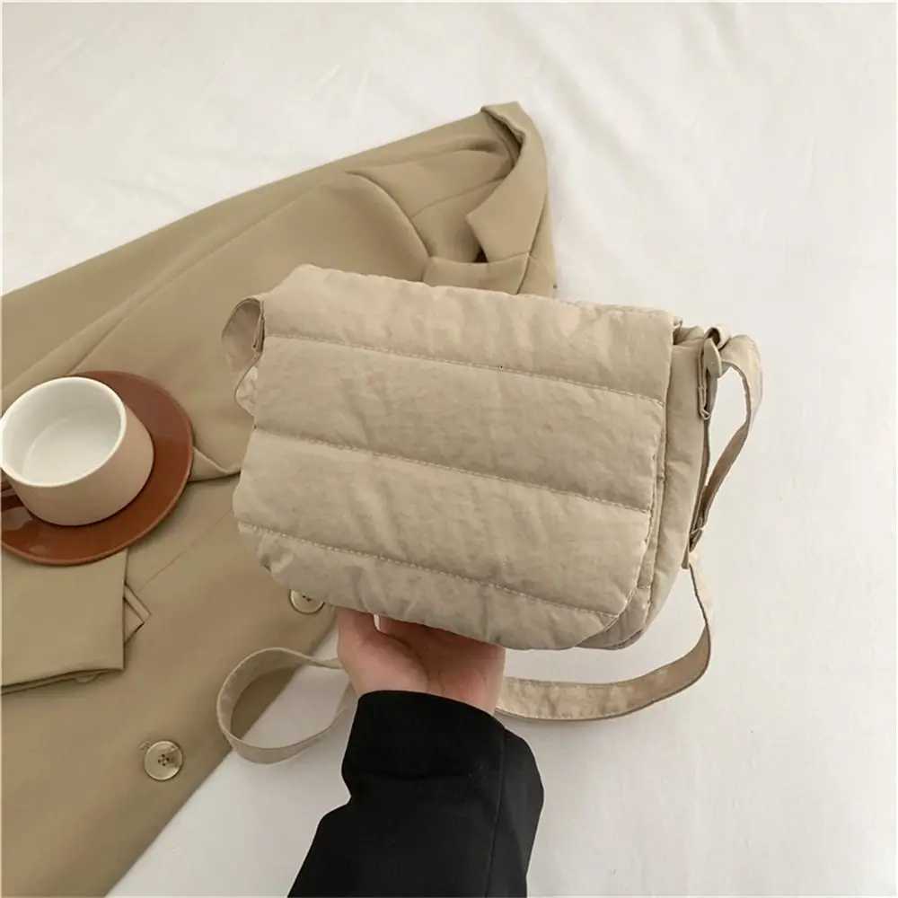 Underarm Bags Puffy Handbags Tote Bags Women Girls Quilted Shoulder Bags Lightweight Down Cotton Padded Plaid Messenger BagsT251215