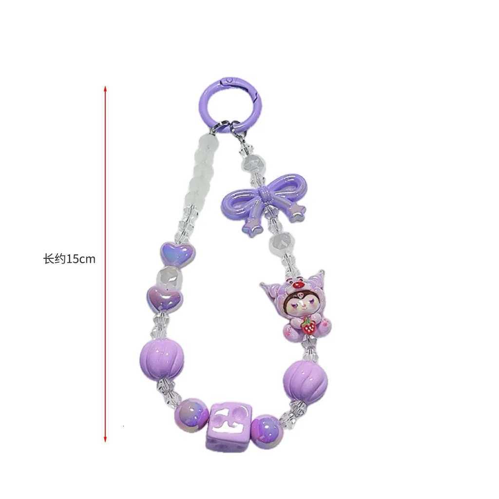 Adorable Summer Beaded Phone Strap Keychain Bag Charm Versatile s Accessory New Three Friends Dog Mouse Design M251215