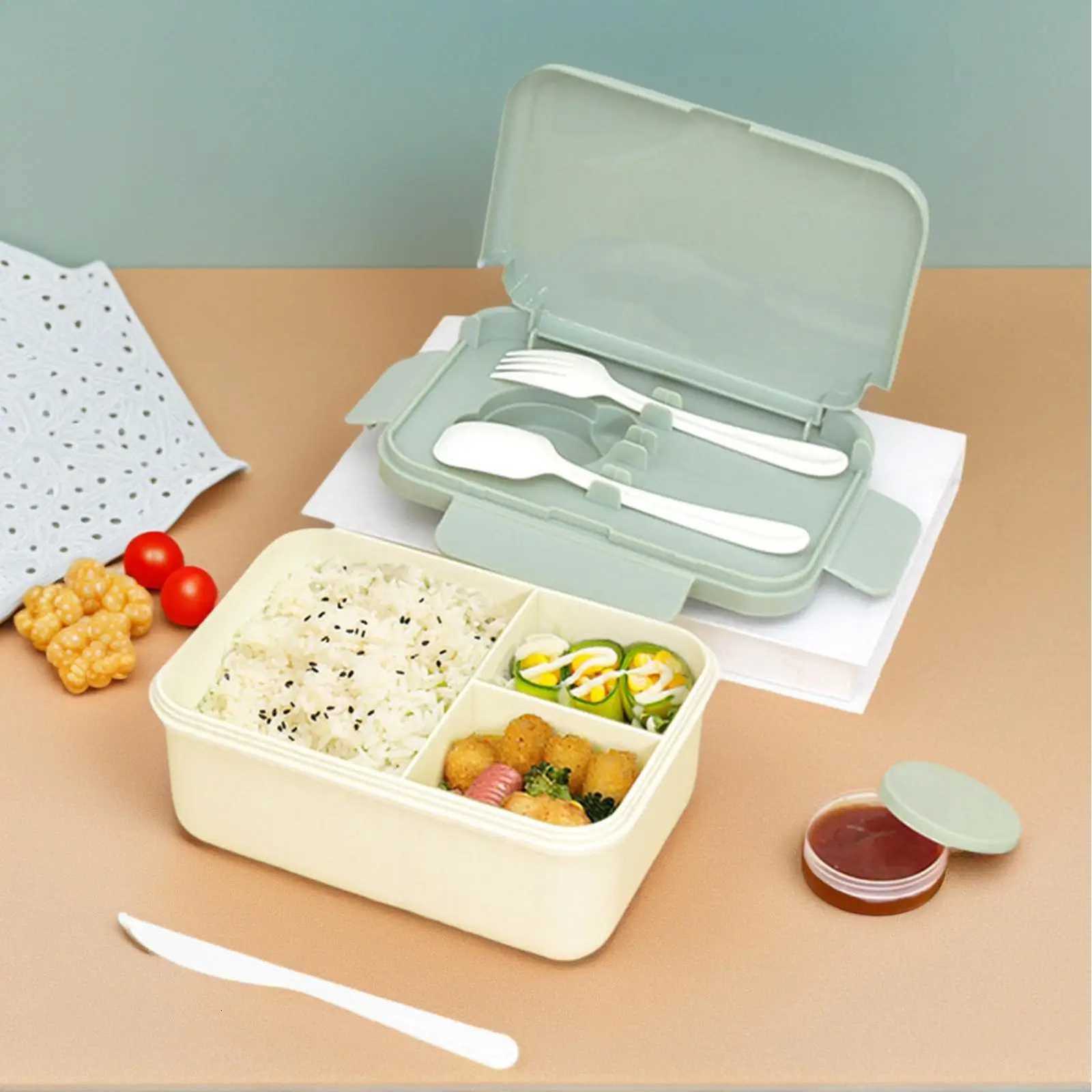 Lunch Box 3 Cpartments Thicken Bin Food Storage Containers for He Daily Picnic Family Outdoor School Travel Work Camping H251213