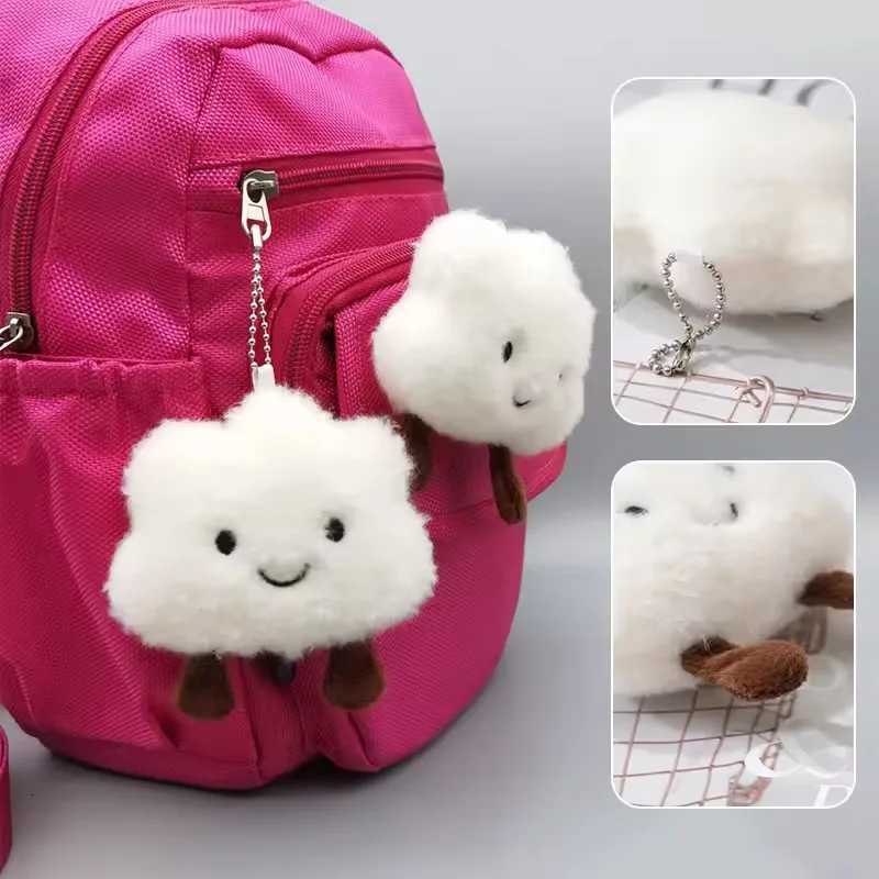 Cute Plush Smile Cloud Keychain Cotton Stuffed Doll Toy Keyring Backpack Bag Pendant Car Key Chains For Women s Gift M251215
